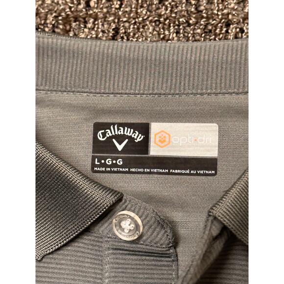 Callaway Opt Dri Grey Polo shirt Mens Size Large Activewear Custom Logo NWT - Picture 4 of 8